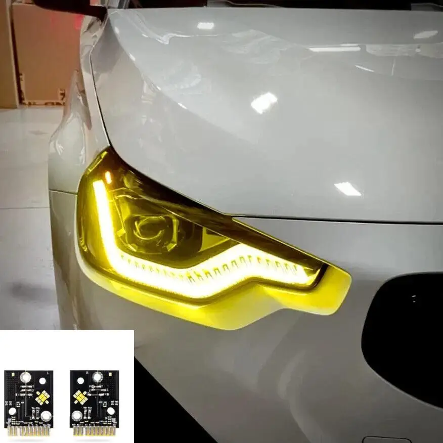 Автомобильные дневные ходовые огни, лимонно-желтые, красные для 2022 2023 BMW 2 серии M2 LCI G42 G87 M240i, дневные ходовые огни, дневные ходовые огни, модуль поворотников