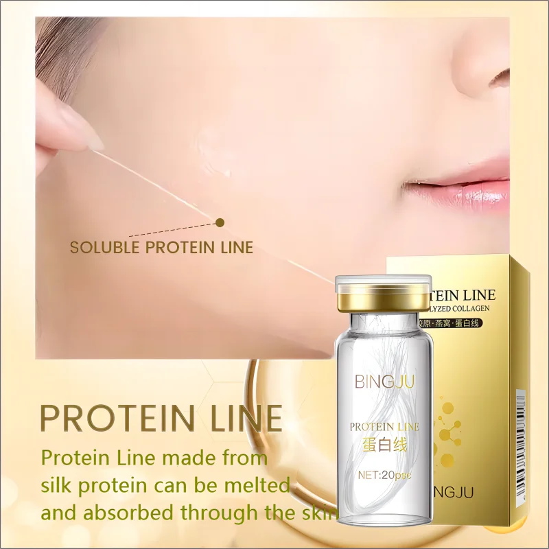 Впитывающие коллагеновые нитки без иглы золотая линия белка антивозрастной