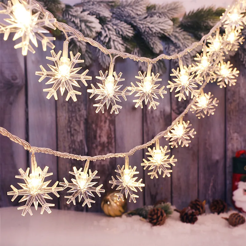 Christma Decorations for Home 5M 40Led Snowflake String Light Garland DIY Christmas Tree Decor Lights New Year Party Decor GL188