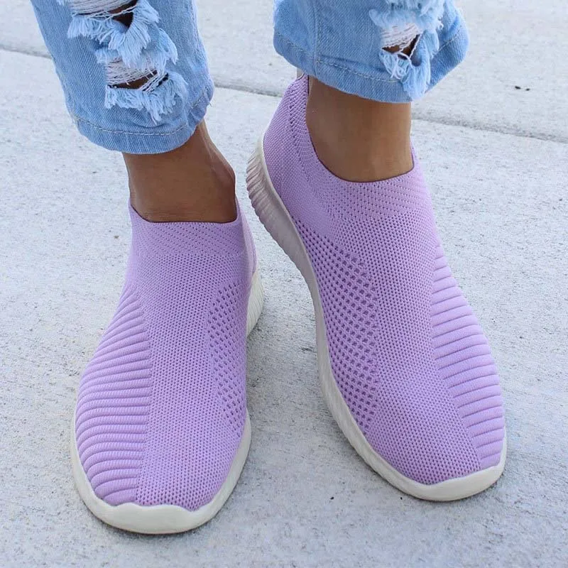 

Women Flats Fashion Soft Soft Mesh Platform Women Flats Slip On Flat Shoes Lightweight Sock Sneakers Women Plus Size Shoes Woman