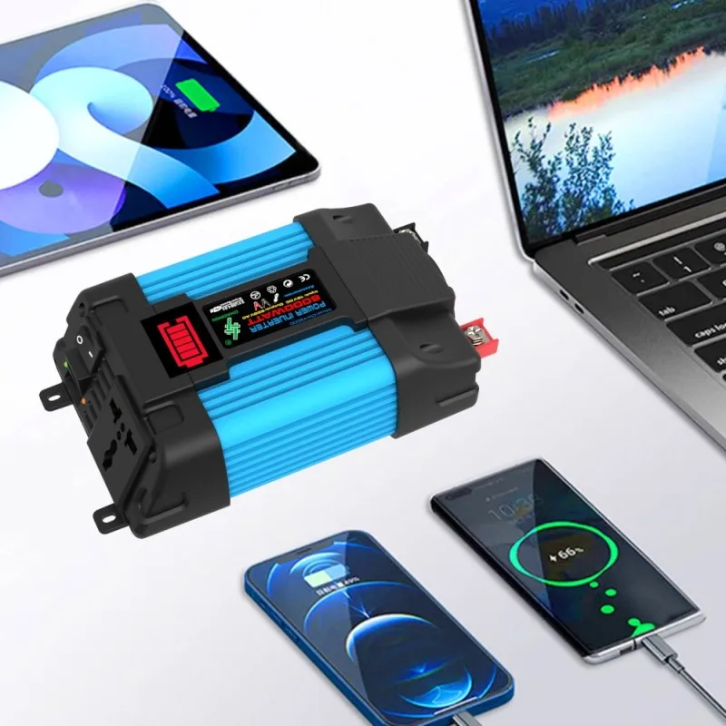 

Dual Usb Fast Charging Pure Sine Wave Inverter Dc 12v To Ac110v 220v With Led Display Voltage Converter Portable 4000w 6000w