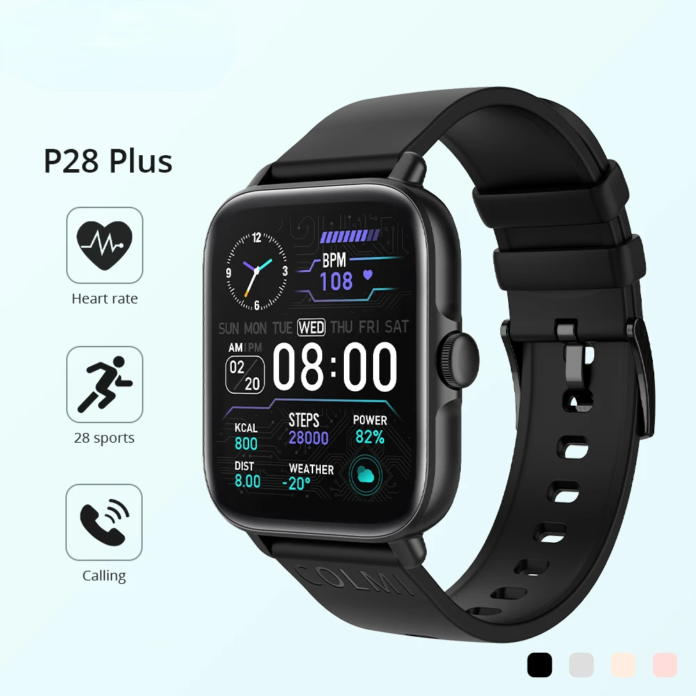

Умные часы 2023P28 Plus с поддержкой Bluetooth, водонепроницаемые