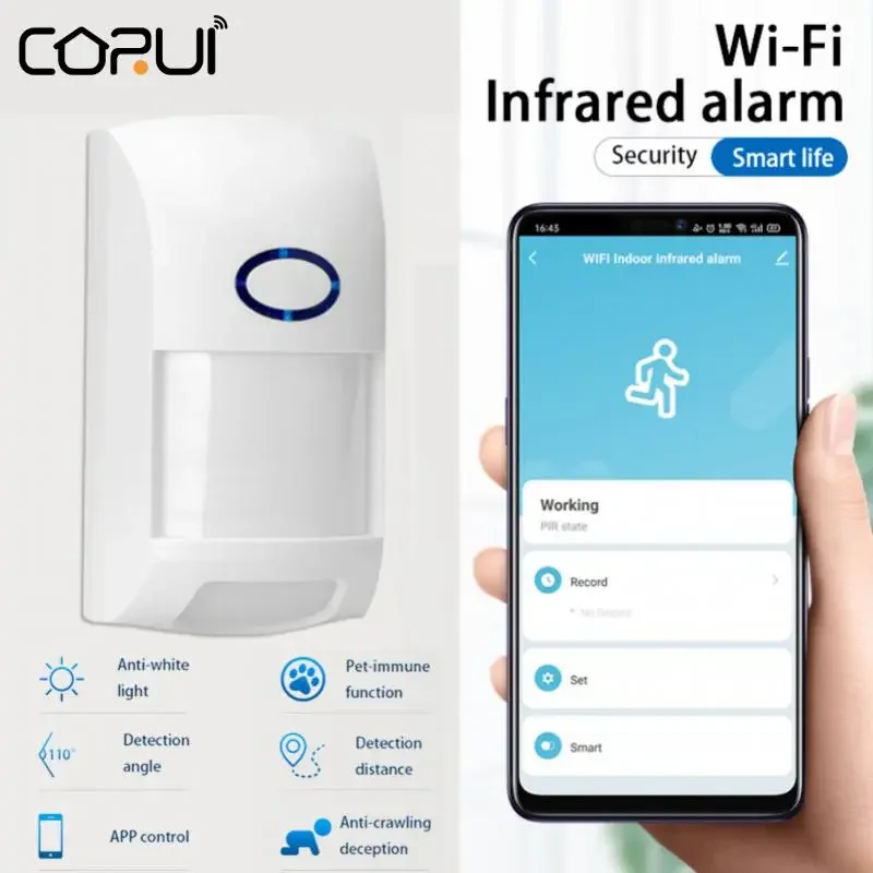 

NEW inteligentne WiFi detektory na podczerwień Alarm z czujnikiem ruchu inteligentnego domu Secutity czujka PIR kompatybilny z