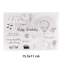 happy birthday clear stamps for diy scrapbooking crafts stencil fairy plants rubber stamps card making photo album decoration