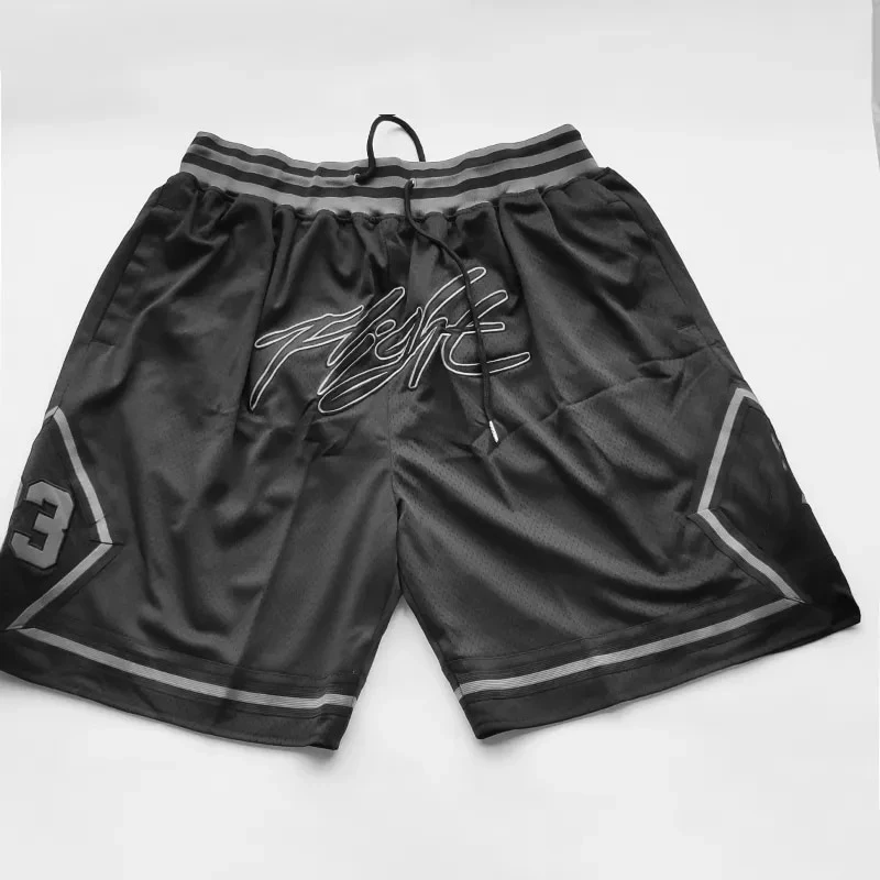 

Summer Sports Embroidery Black Men's Shorts Outdoor Fitness Male Mesh Plus Size Casual Basketball Bottoms
