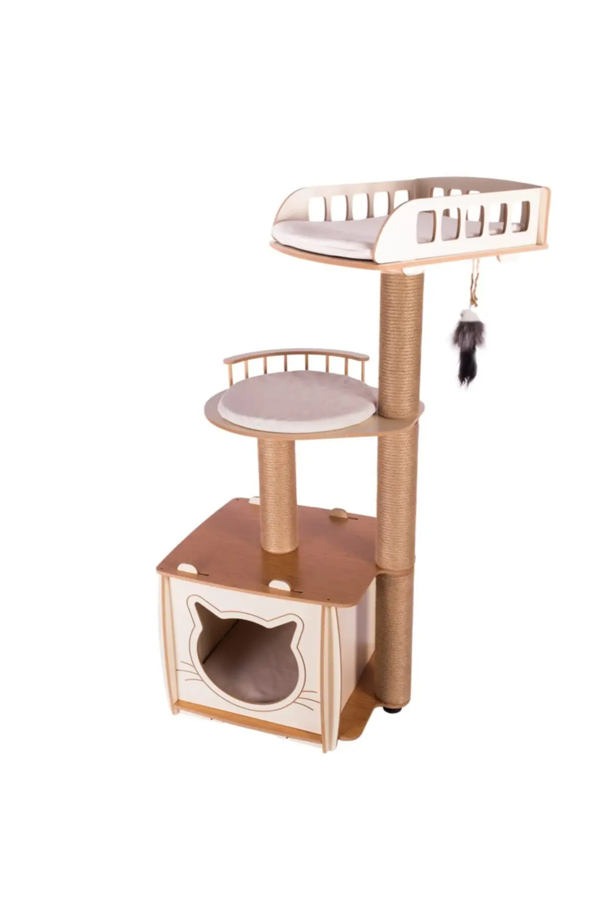 

Story-Bed Kedi House Beige cat play galanı cat bed