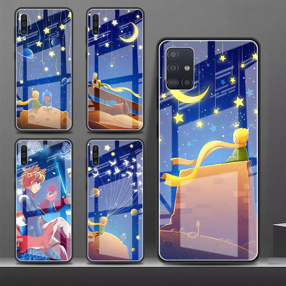 

The Little Prince Glass Case For Samsung Galaxy A52 A71 A50 A51 A70 A21s A31 A72 A10 A12 A30 A11 A22 5G Phone Cover