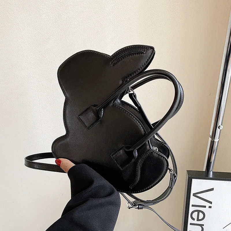 

Милая маленькая сумка через плечо в форме мультяшного кролика, новинка 2022, розовая и белая кожаная сумка через плечо для девочек, кошелек, су...