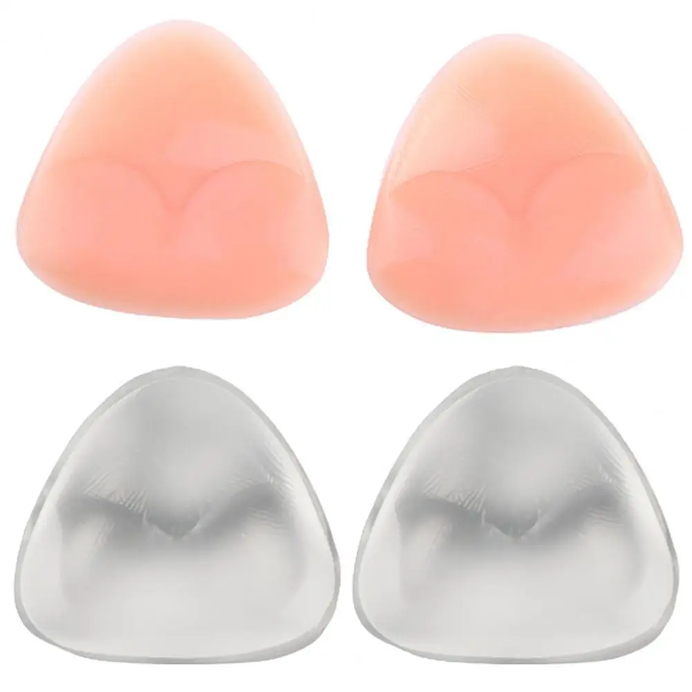 

1 Pair Waterproof Breast Pads Soft Texture Silicone Petals Triangle Push-up Breast Enhancers Underwear Accessories