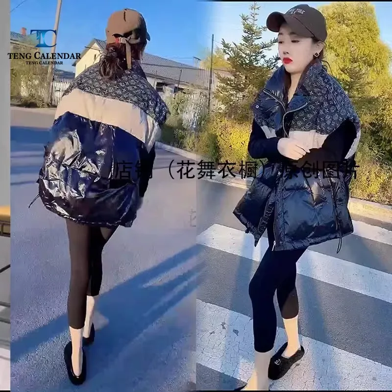 Персонализированный хлопковый жилет с капюшоном свободный пуховый без рукавов