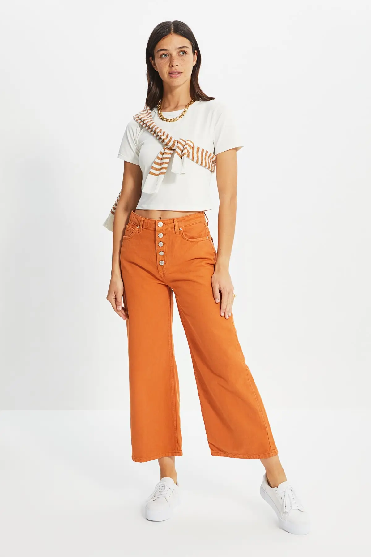 

Trendyol Front Button High Waist Culotte jeans TWOAW22JE0601