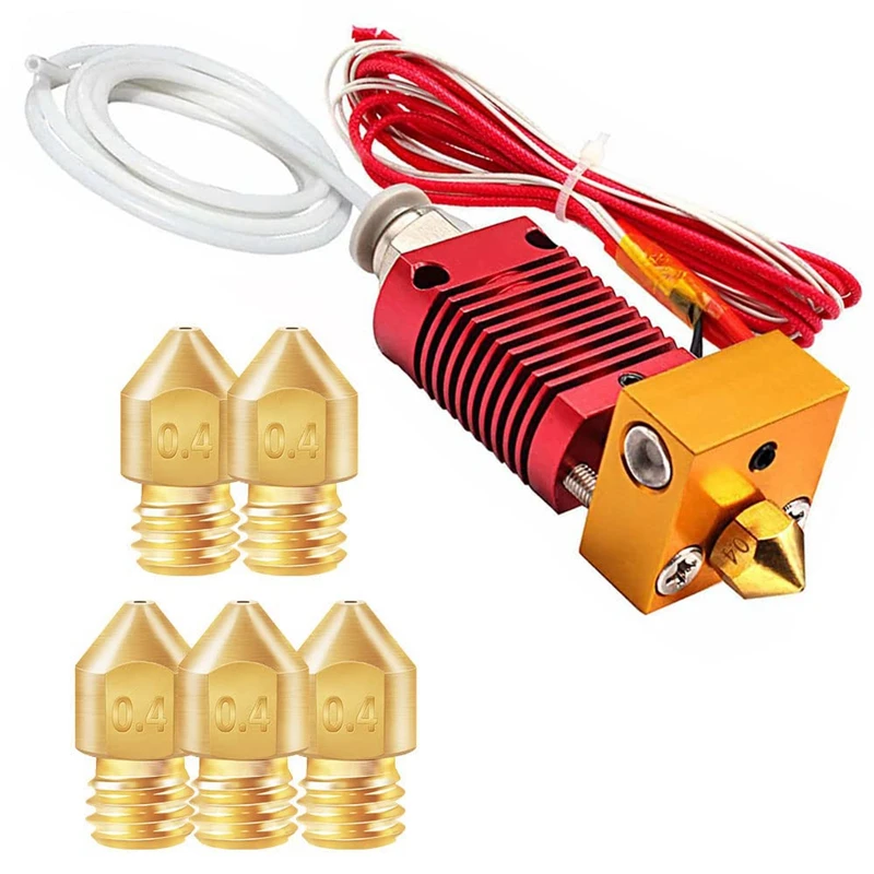 

Комплект для горячего экструдера Creality Ender 3, MK8, Филамент 1,75 мм, сопло 0,4 мм, 24 В, 40 Вт