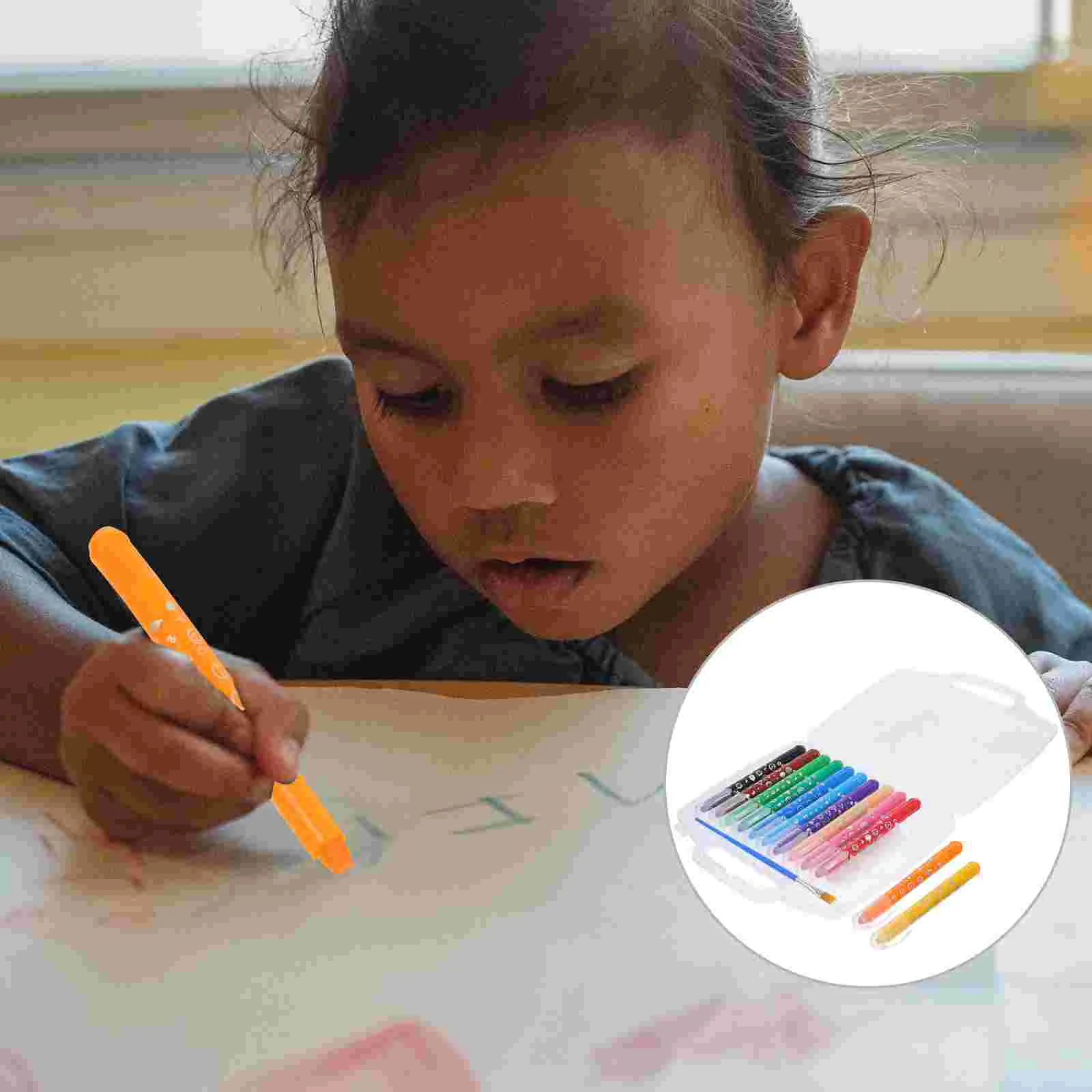 

Crayons Washable Painting Markers Non Toddlers Sticks Rotating Tools Twistable Big Triangle