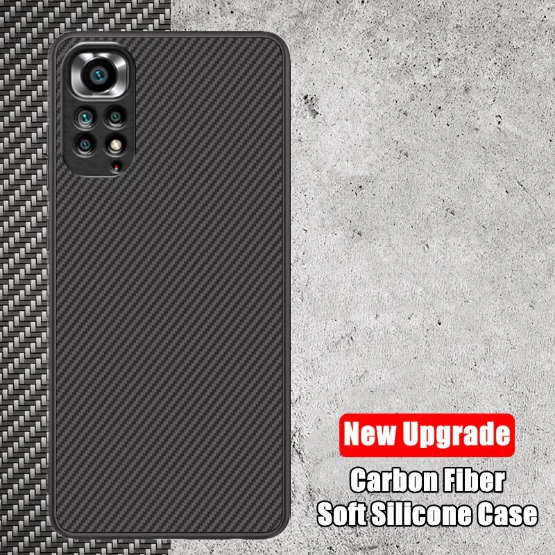 Фото Чехол из углеродного волокна для Xiaomi Redmi Note 10 9 8 11 Pro Plus 11S 10S 9S 10T 8T 7 6 5 9A 9AT 9C NFC 9T 10C, мягкий силиконовый чехол №1