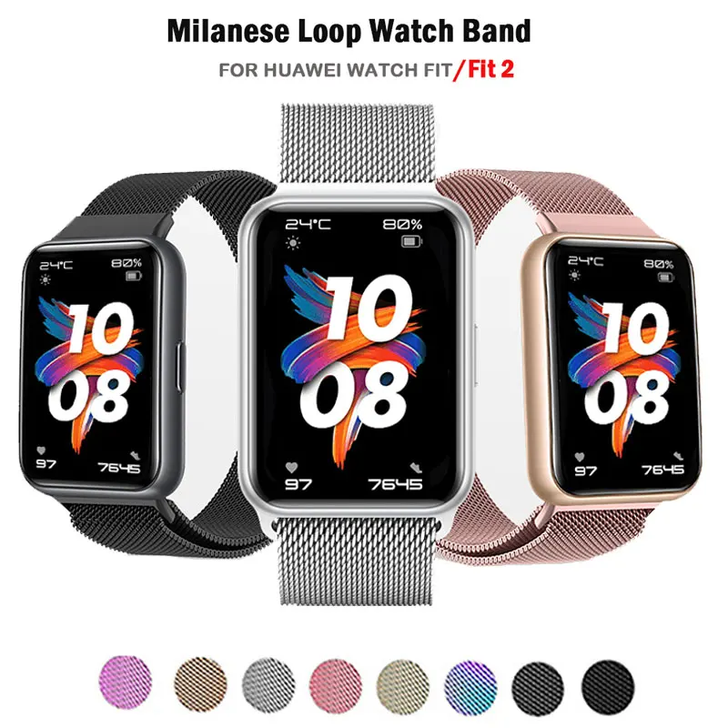 

Ремешок магнитный для Huawei Watch FIT, браслет из нержавеющей стали для наручных часов, металлический браслет для Huawei Watch fit 2, аксессуары для умных ...