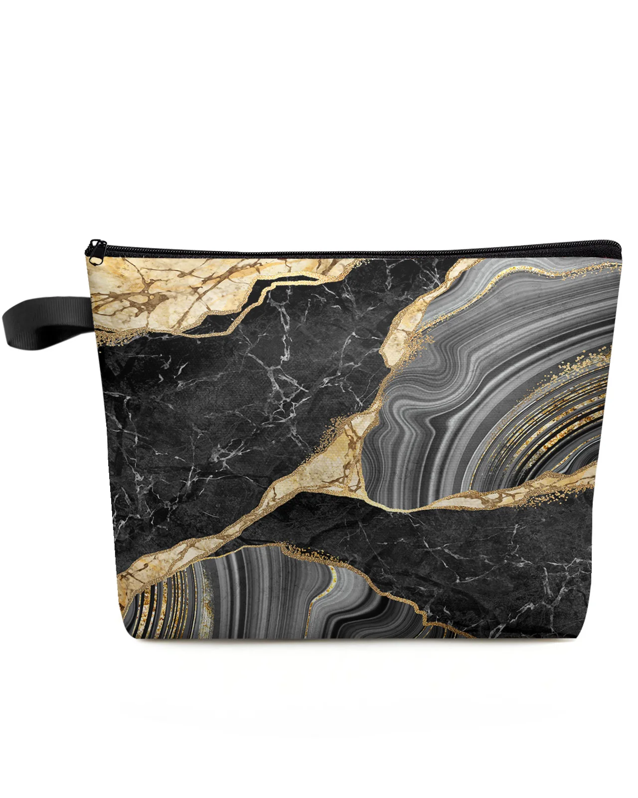 

Black Marble Texture Makeup Bag Pouch Travel Essentials Lady Women Cosmetic Bags Toilet Organizer Kids Storage Pencil Case