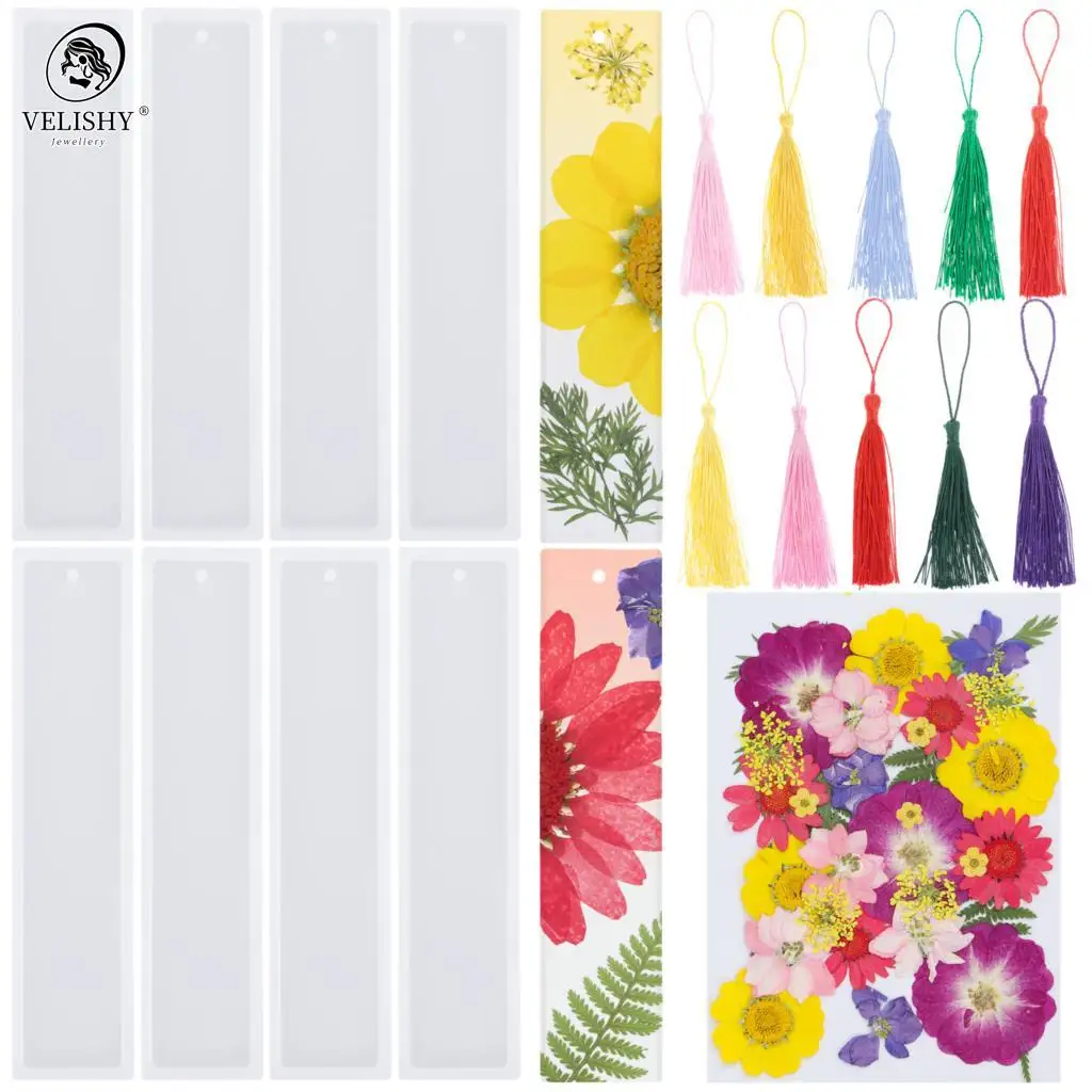 

10 шт., Прозрачная силиконовая форма для поделок «сделай сам» из УФ-смолы, прямоугольные закладки, формы для подвесок «сделай сам», изготовление ювелирных изделий