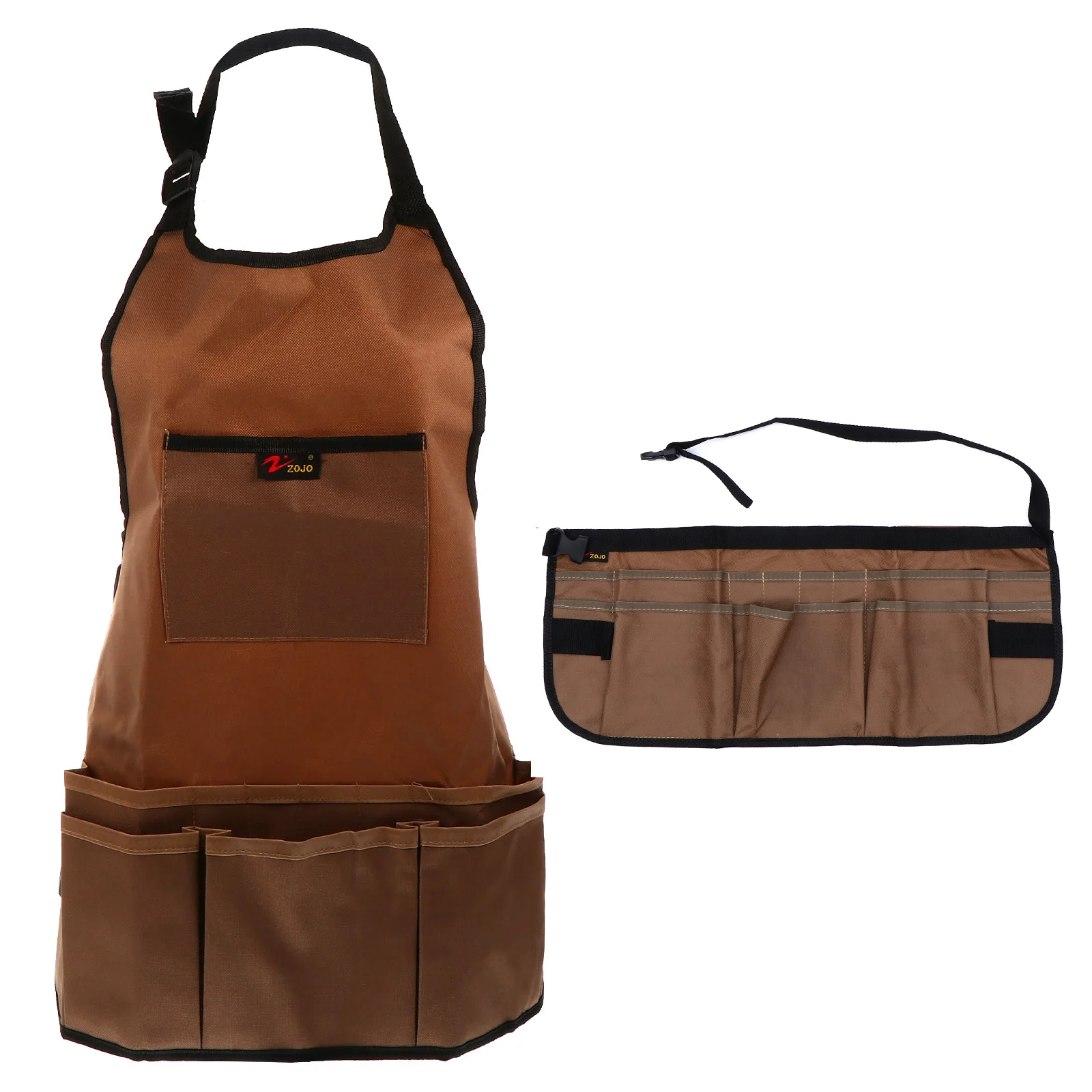 

2PCS Gardening Apron with Pockets Adjustable Neck Strap Waterproof Oxford Garden Apron For Gardening Lovers Khaki