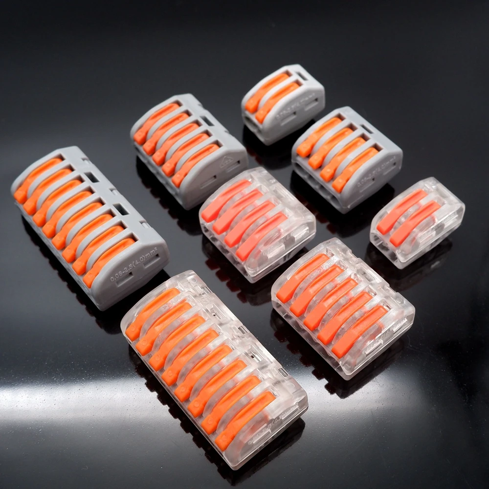 

Quick Wiring Connector Universal Compact Push-in Terminal Block Terminales Cable Power Connectors Tools Splitter Mini Wire Clip