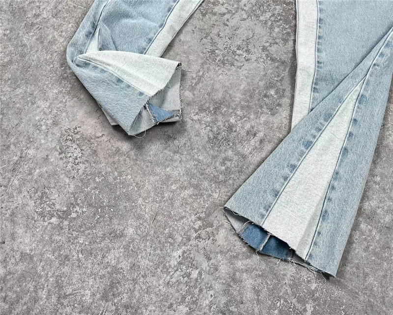 ASKYURSELF Jeans Washed Do Old Men Women 1:1 Patchwork Zipper Oversize Askyurself Jeans Trouser