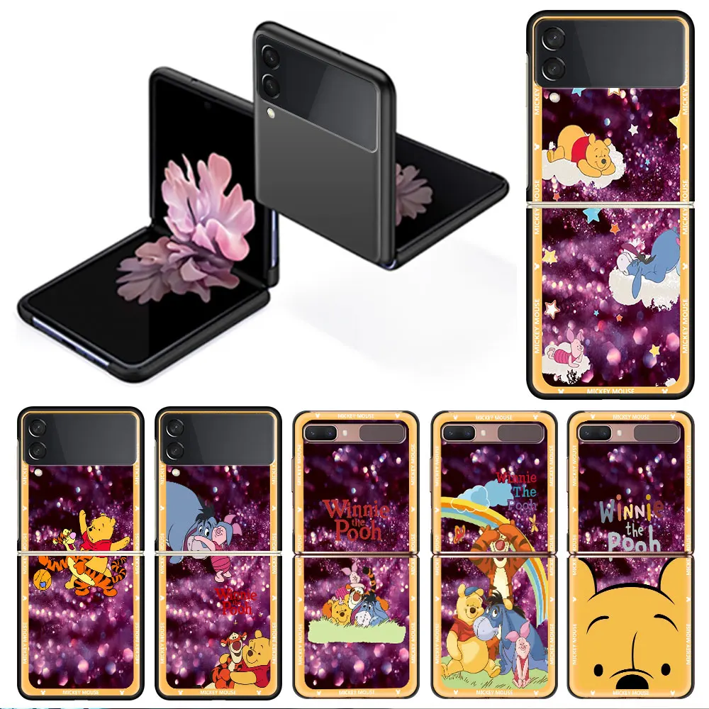 

Winnie The Pooh Disney Case for Samsung Z Flip 3 4 5G Capa for Galaxy Z Flip3 4G Black Hard Funda ZFlip4 Cover 6.7 Inches