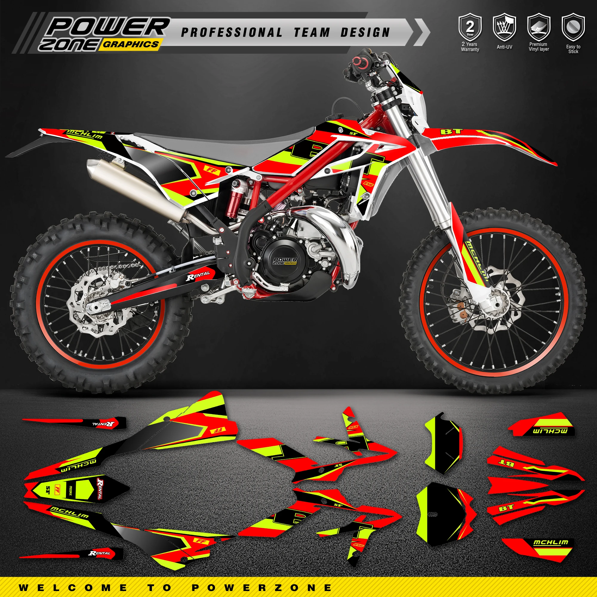 Фото Комплект графических наклеек и стикеров PowerZone For Beta Custom Team для Beta Xtrainer 2020 2021 2022 X 016 №3