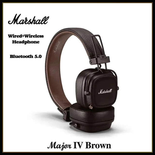 Marshall Major IV Wireless Bluetooth Headphones -Brown