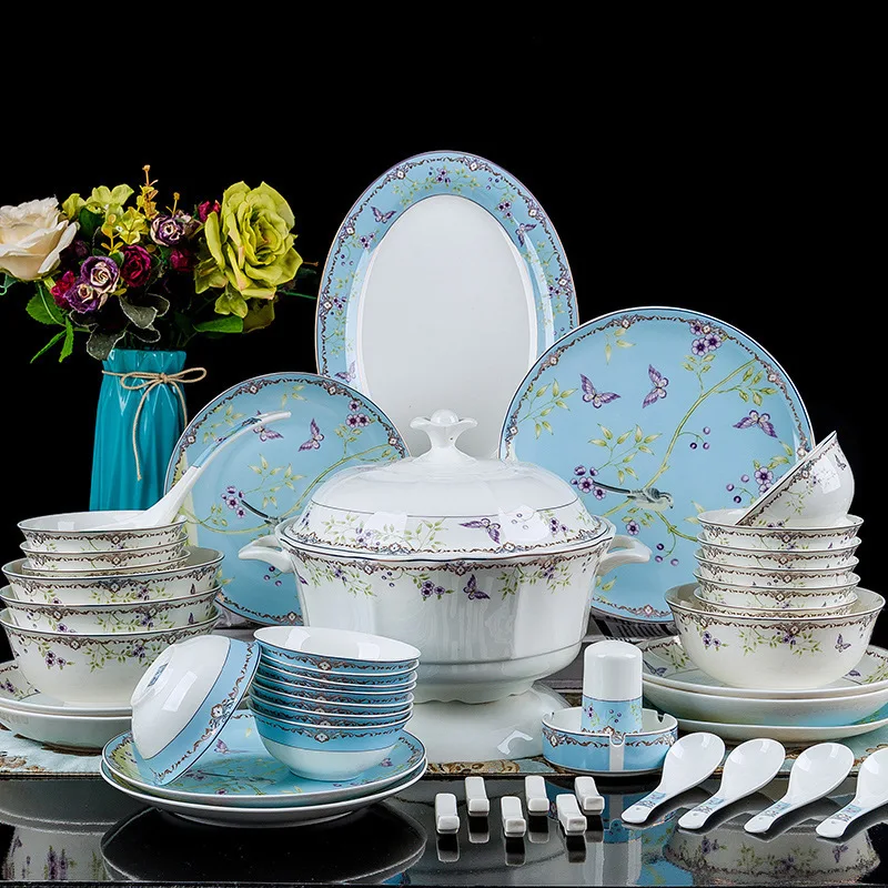 

Guci Wedding Jingdezhen gilt edged bone china tableware set
