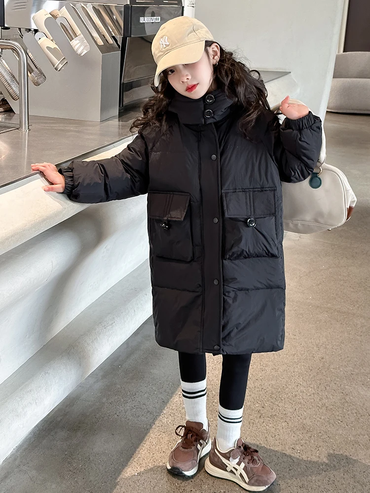 Зимняя одежда для женщин и детей старшего возраста новинка 2024 пуховик средней