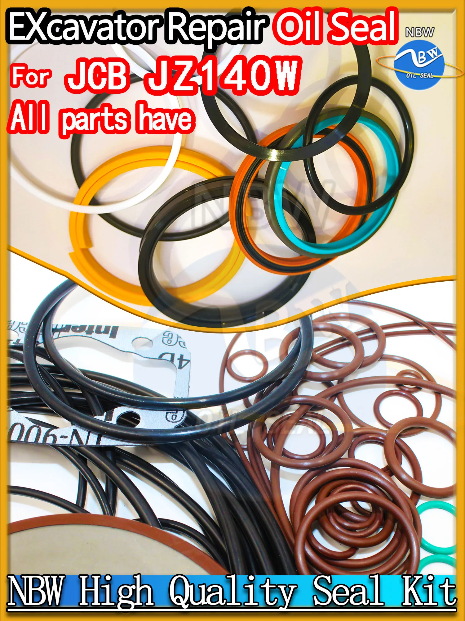 

For JCB JZ140W Excavator Oil Seal Kit High Quality Repair Rebuild Parts MOTOR Piston Rod Shaft Replacement Dust Bushing Control