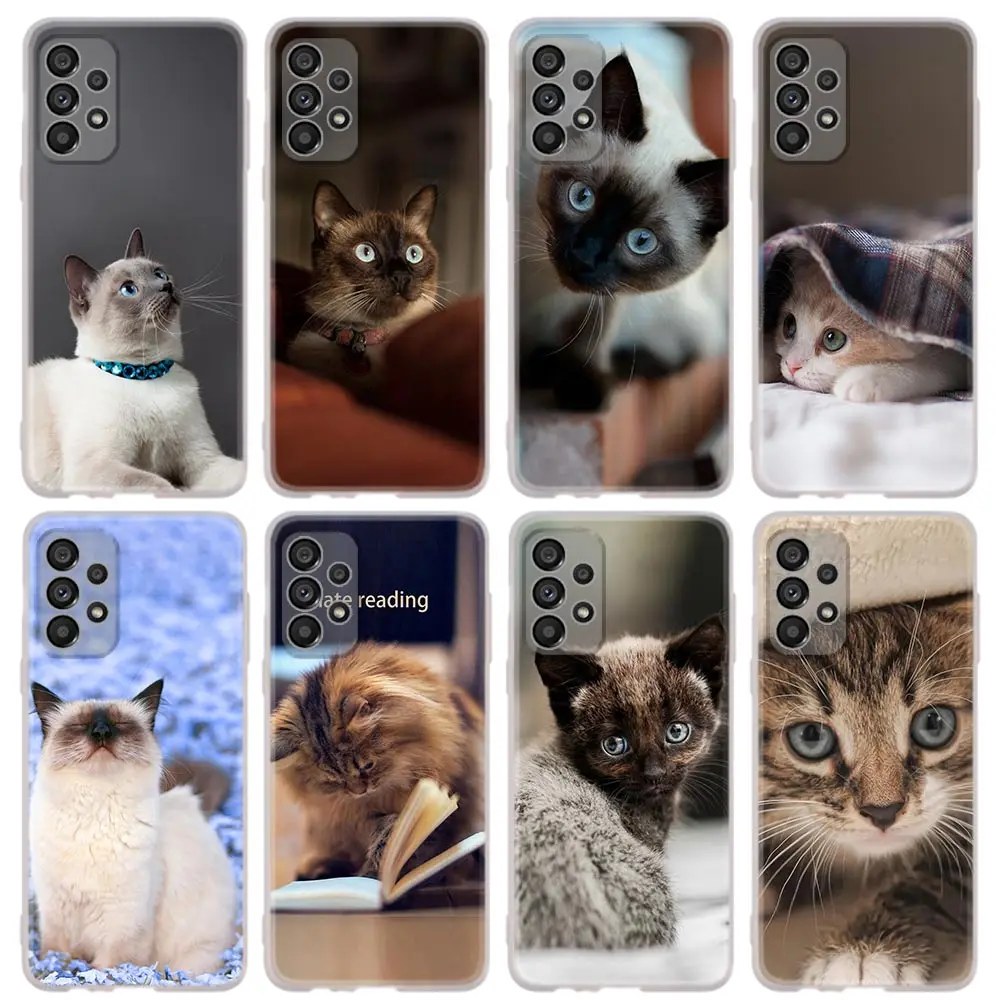 Case For Samsung A13 A33 A53 A73 A13 A32 A42 A52 A72 5G A71 A51 A41 A31 A21S A30 A50 A70 4G Cover The Siamese cats