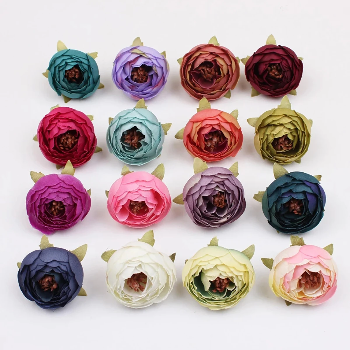 

10Pcs Artificial Flowers 3.5CM Bud Silk Camellia Head For Wedding Party Home Garden Decorations DIY Craft Wreath Christmas Gifts