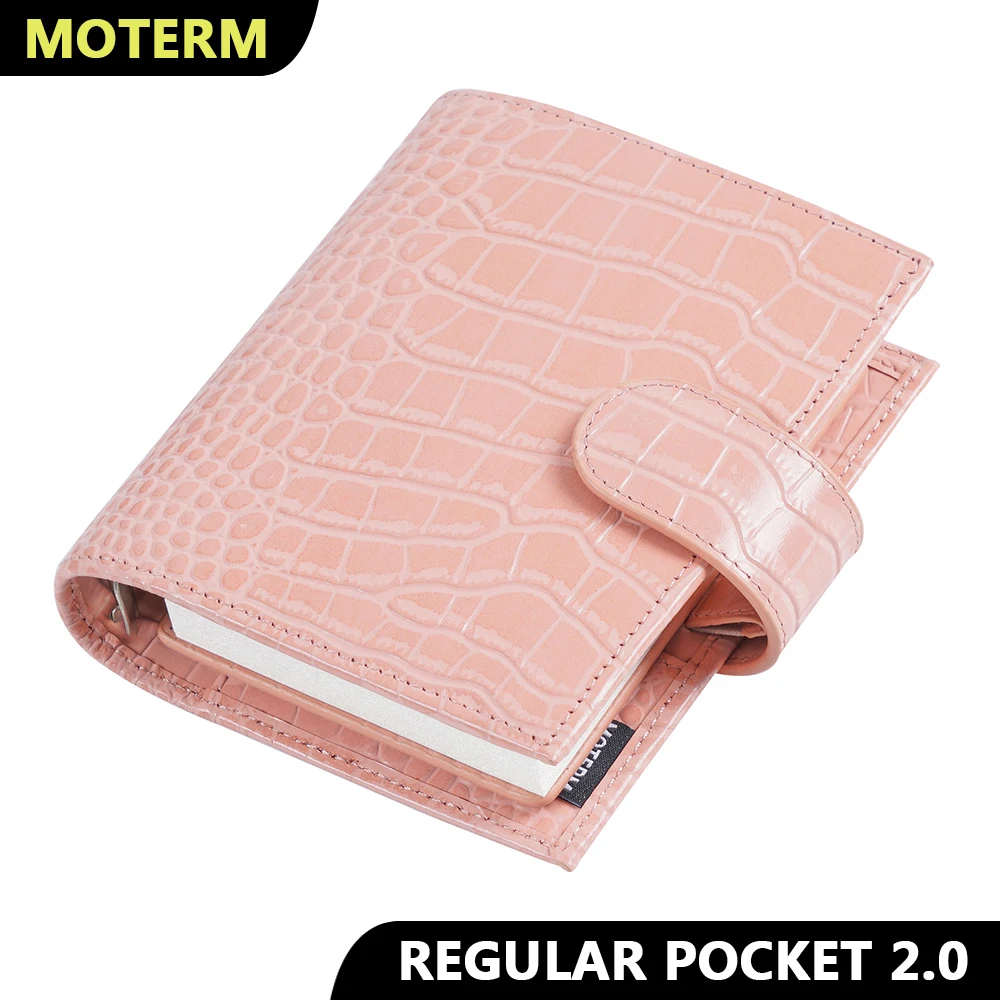 

Moterm Regular 2.0 Pocket Size Rings Planner Genuine Croc Grain Leather A7 Notebook Agenda Organizer Diary Sketchbook
