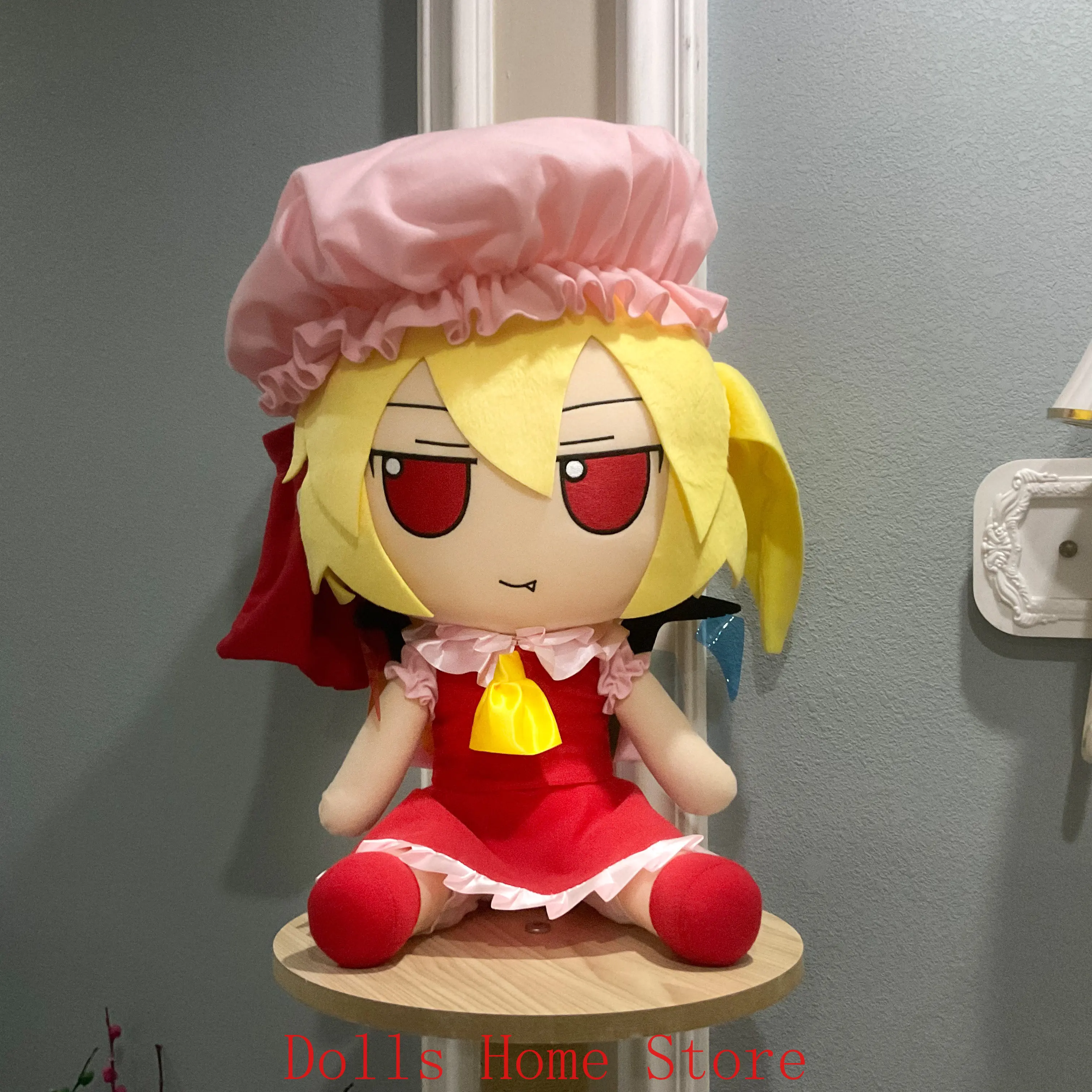 Фото Плюшевая фигурка Фландр Скарлет из Touhou Project, 50 см, аниме, кавайная девочка, плюшевая подушка в сидячей позе, мультяшная модель, рождественский подарок №4