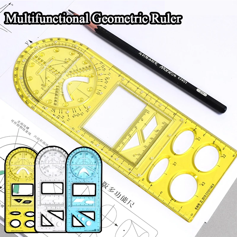 

Multifunctional Geometric Ruler Geometric Drawing Template Measuring Tool School Supplies Architecture Measuring Rule