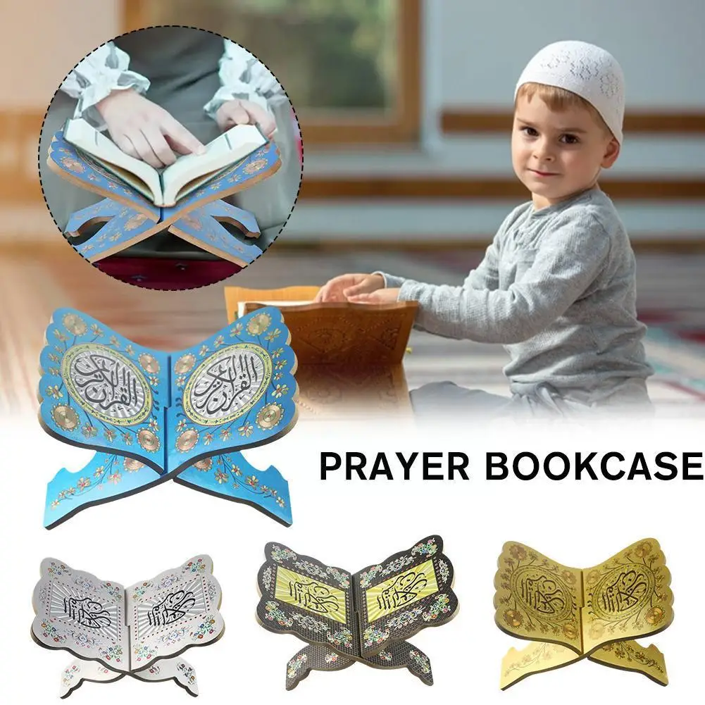 

Wooden Holy Bible Prayer Book Stand Holder Shelf Eid Gift Home Furnishing Bookshelf Muslim Islamic Crafts Ramadan K4n6