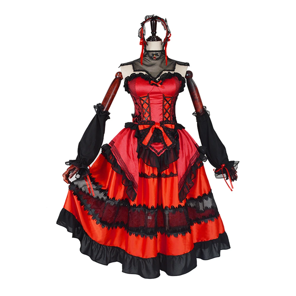 

Anime DATE A LIVE Tokisaki Kurumi Nightmare Uniform Cosplay Costumes For Full Set Party Lolita Princess Dress Halloween Costume