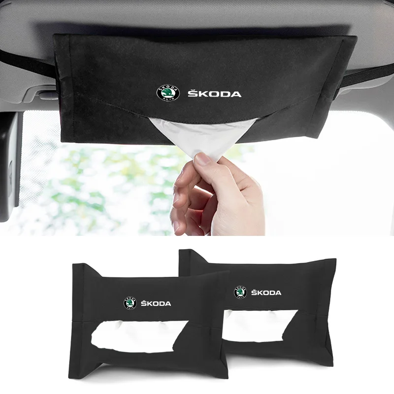 

Car Hanging Armrest Box Tissue Storage Bag Napkin Paper Case Detachable Accessories For Skoda Rapid Octavia Fabia Superb Kodiaq