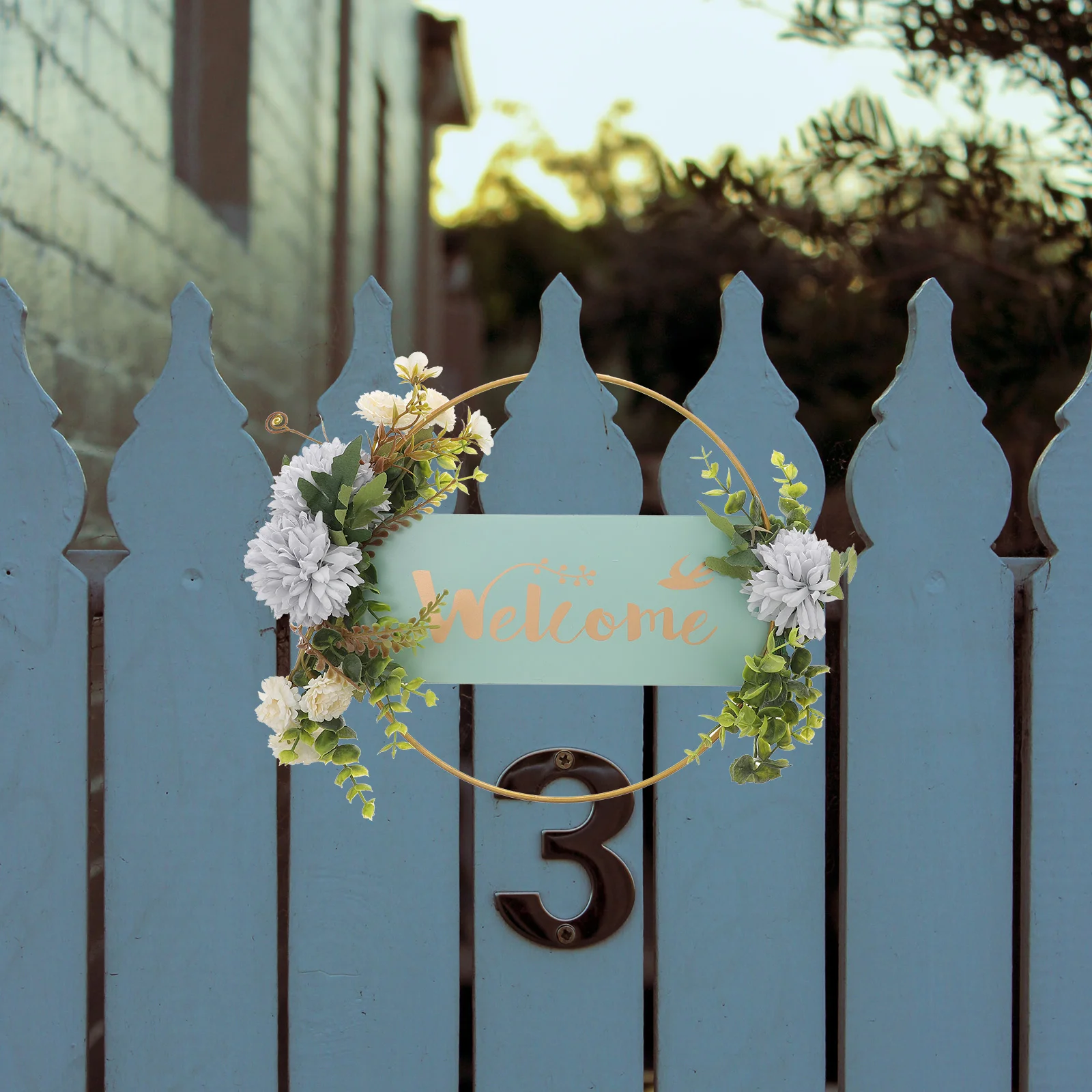 

Welcome Sign Porch Front Hanging Decor Door Türkranz Woodenkranz Tag Home Wall Pendant Ornament Trockenblumen Farmhouse Wreath