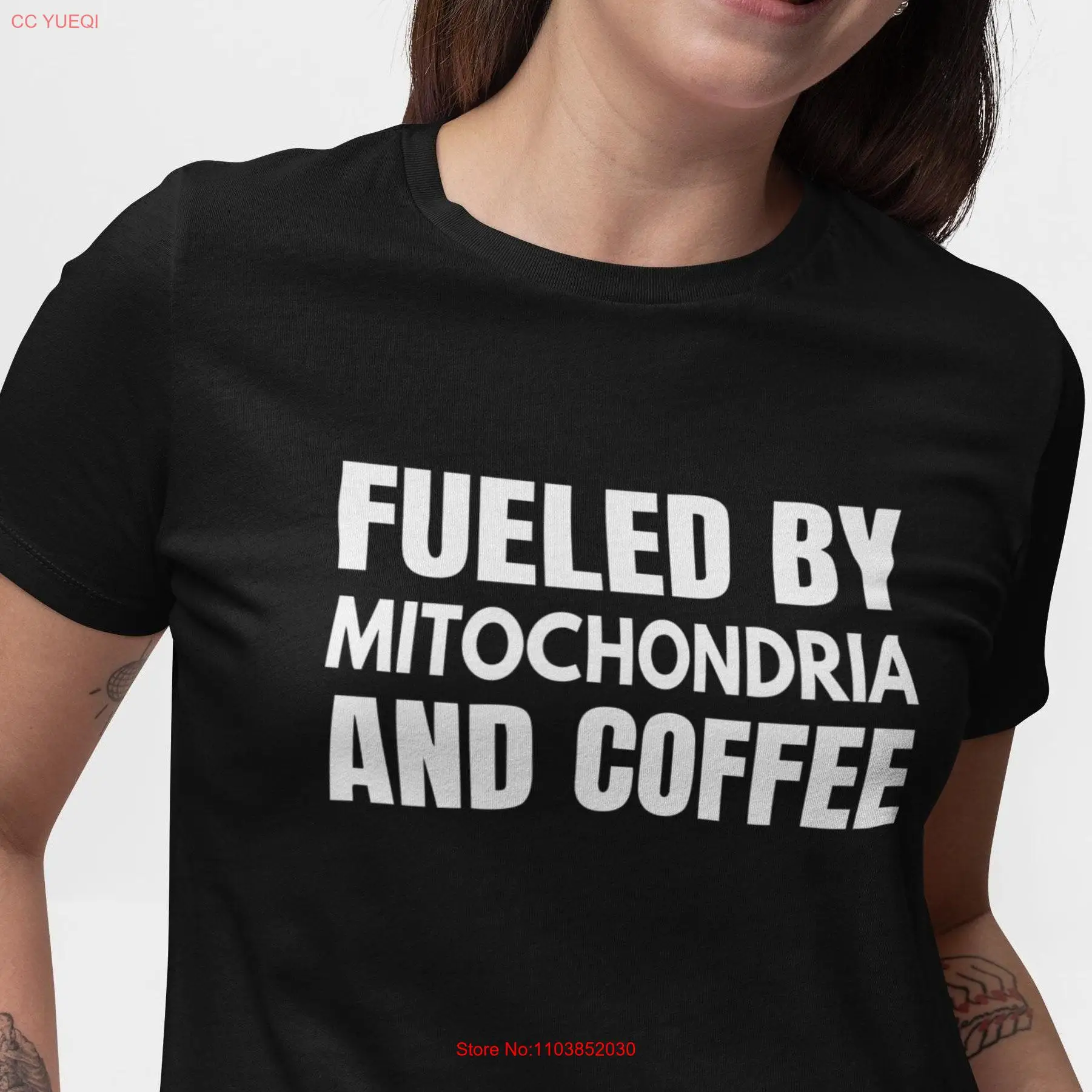 Футболка Fueled By Mitochondria And Coffee учитель науки ботаник биология химия забавная Sce RahTT