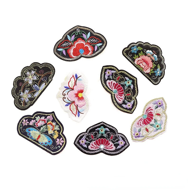 

100pcs/lot Luxury Alien Flower Embroidery Patch Chinese Style Shirt Bag Collar Clothing Decoration Accessory Craft Diy Applique