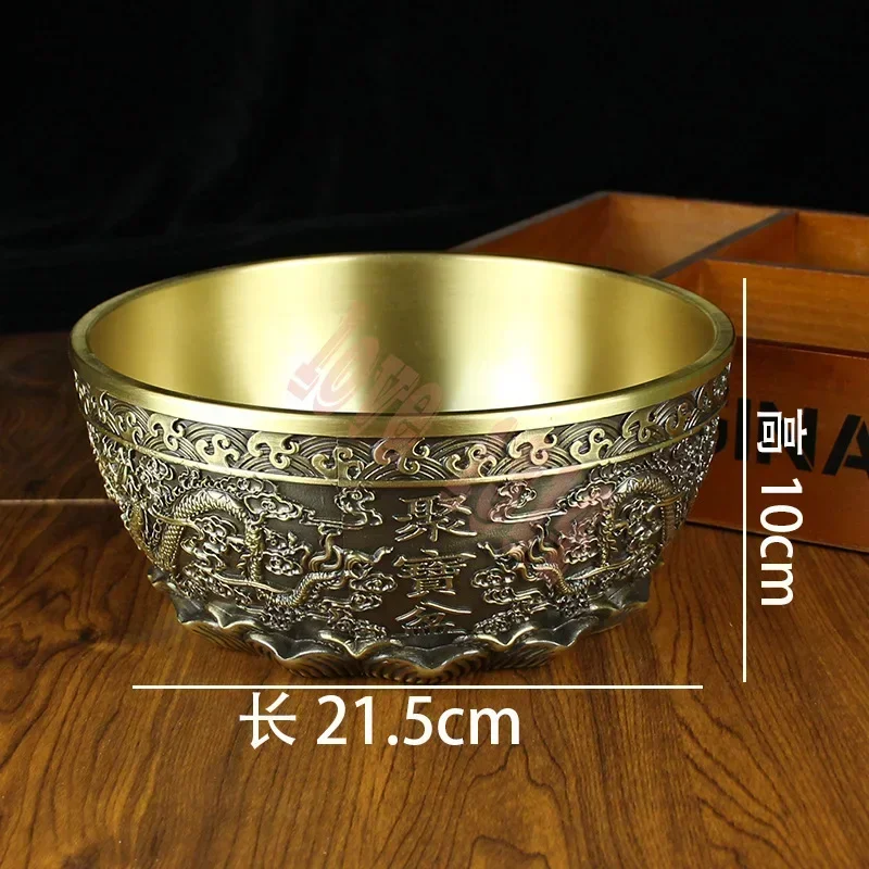 Медь Искусство Shuanglong Рога изобилия Латунь Ремесла Домашний настольный орнамент