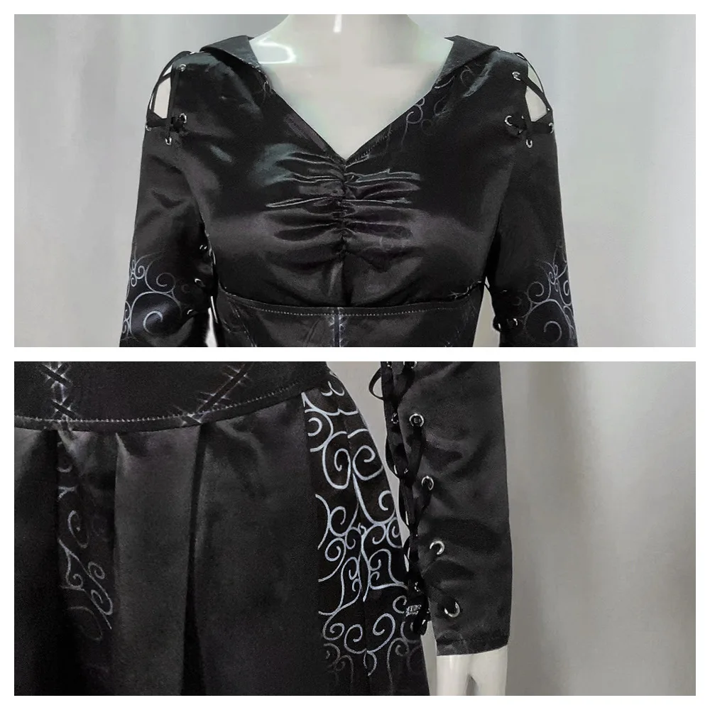 Беллатрикс Косплей Лестрен Волшебный костюм фильма Хэллоуин Карнавальная