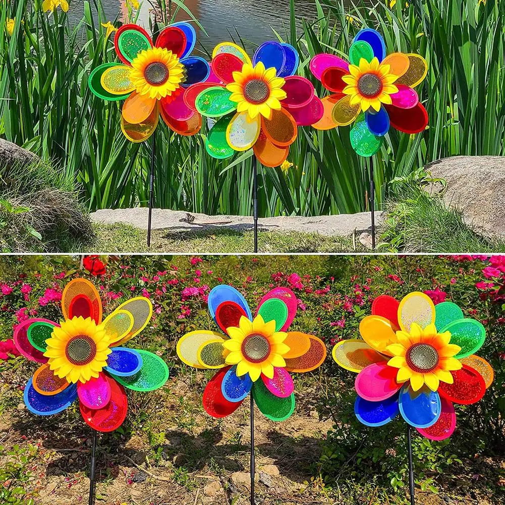 

1Pcs Sunflower Windmill Colourful Wind Spinner Home Garden Decor Yard Kids Toy For Party Garden