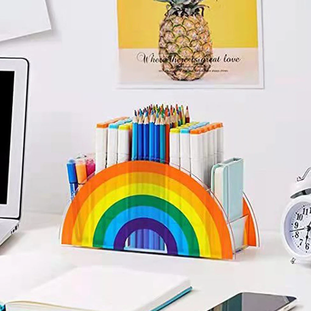 

Pen Holder 5-Grids Multifunction Waterproof Stable Storage Rack Large-capacity Desktop Organizer Office School Supplies