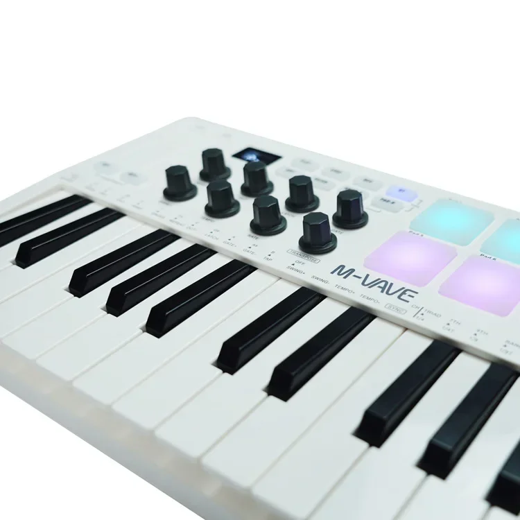 Фото M-VAVE MIDI-клавиатура, MIDI-контроллер, портативная клавиатура, RGB-клавиатура, заводская клавиатура-SMK25 №4