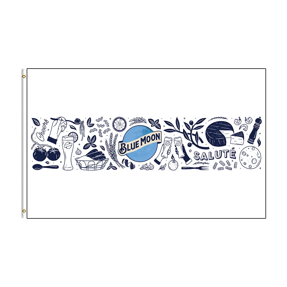 

3x5 Blue Moons Flag Polyester Printed Alcohol Banner For Decor