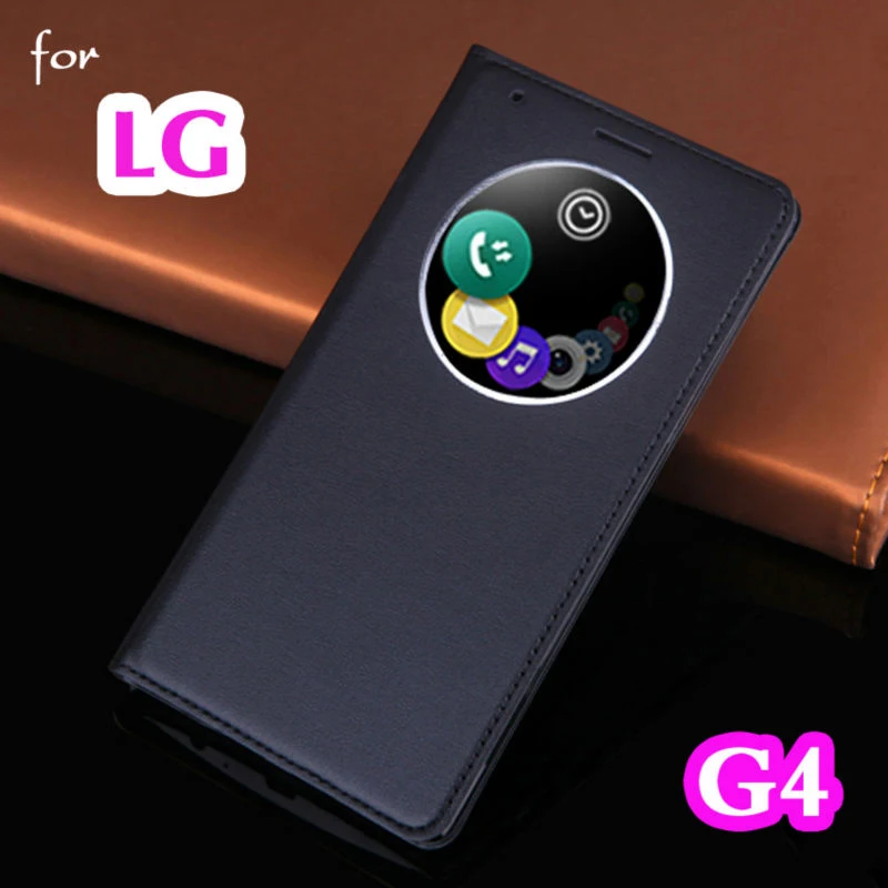 

Leather Flip Cover Phone Case For LG G4 LGG4 G 4 H818 H815 H812 H811 H810 VS986 LS991 F500 Smart Circel Window View Back Case