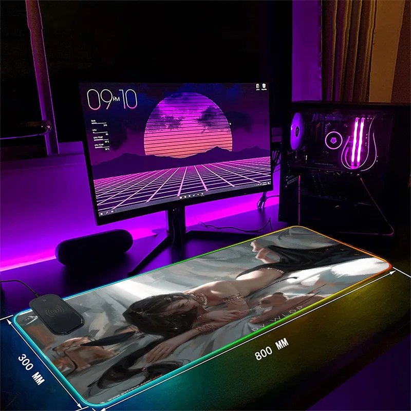 

Настольный игровой коврик для мыши MRGLZY Xxl для ПК, Rgb игровой коврик для мыши со светодиодной подсветкой, милый коврик для мыши