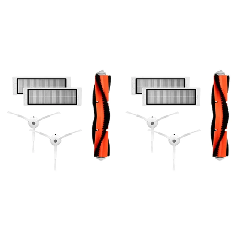 

Запчасти для пылесоса Xiaomi 1S Roborock S6 S5 MAX S60 S65 S5 S50 E25 E35, фильтр НЕРА, основная и боковая щетки, 2 комплекта